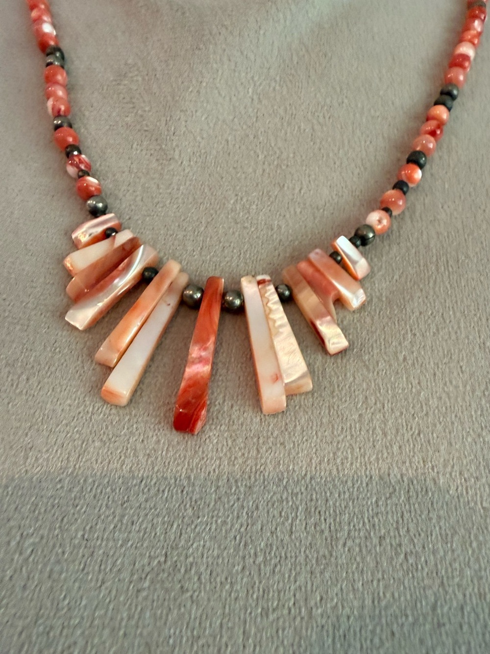 Coral Shell Spike Bead Necklace - Women Jewelry